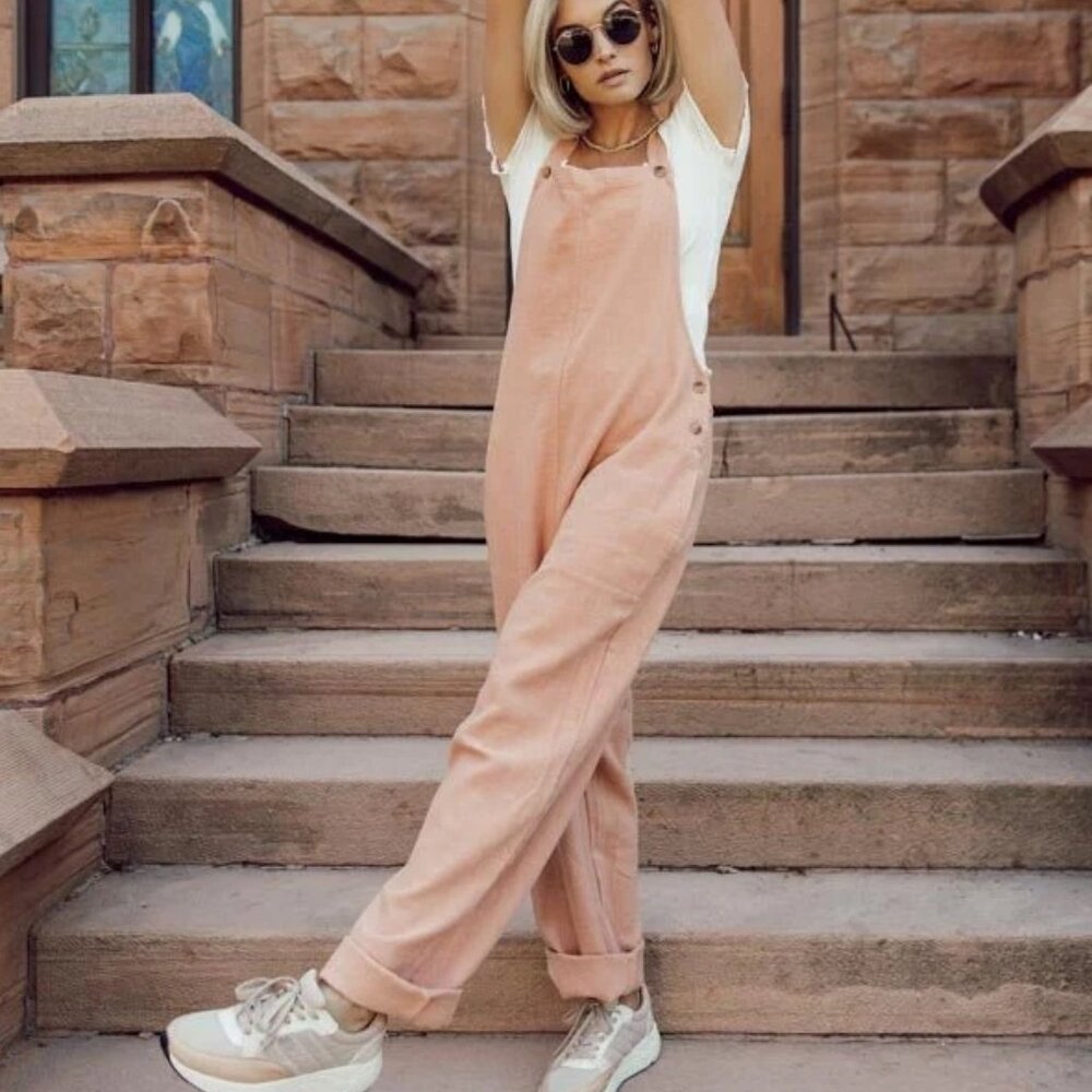 bohme Dusty Pink Corduroy Overalls Jumpsuit